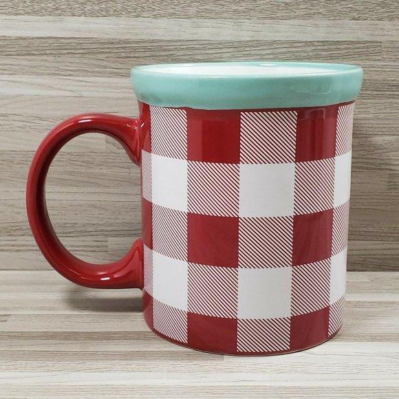 Design Pac Christmas Holiday Plain Snowflake 18 oz. Coffee Mug Cup Red White - Picture 3 of 8
